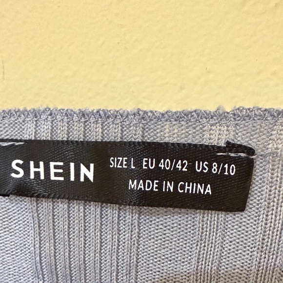 SHEIN Lavender Ribbed Long Sleeve Crop Top Size 8/10 - Picture 5 of 5